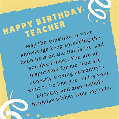 Birthday Wishes For Teacher #WishesForTeacher #BirthdayWishesForTeacher #BirthdayWi… | Birthday ...