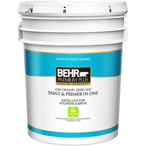 Behr Premium Plus Interior Satin Enamel Paint & Primer in One - Medium Base, 18.9 L | The Home ...