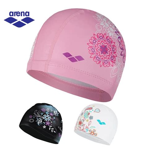 Arena Waterproof Lycra Swimming Caps for Women Swimming Cap Cover Ear Silicone Swim Caps 3 ...