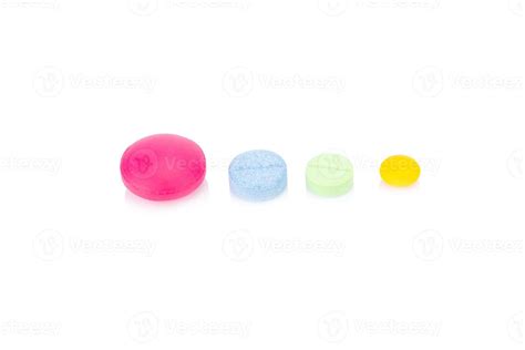 pill. tablet. various colors isolated on white background 9988521 Stock ...