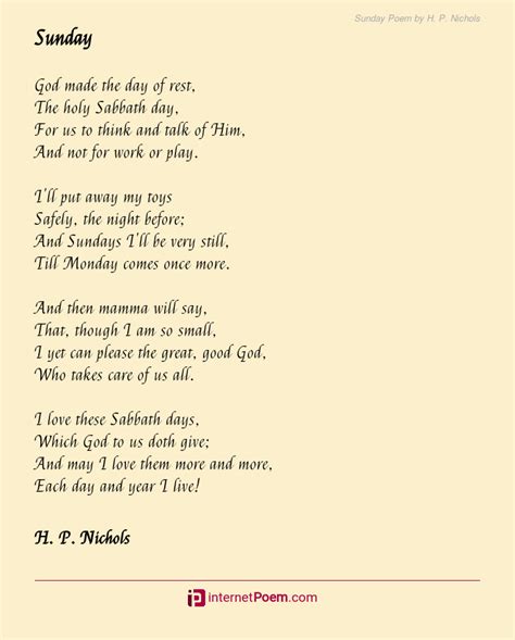 Sunday Poem by H. P. Nichols