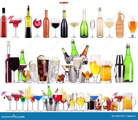 Set Of Different Alcoholic Drinks And Cocktails Stock Photography - Image: 32567742