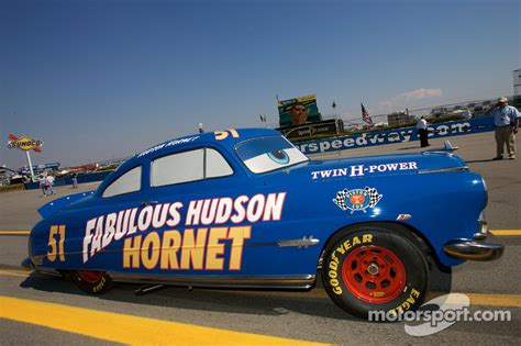 Hudson Hornet "Doc Hudson" from the movie Cars on display in tribute to Paul Newman at Talladega II