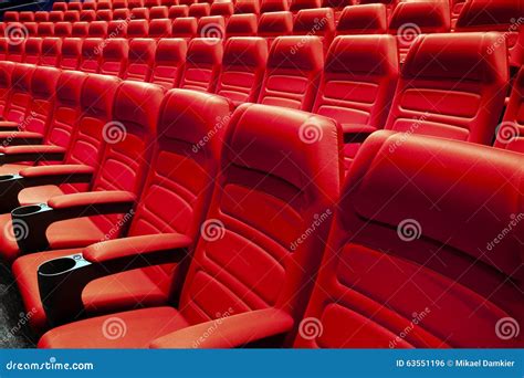 Empty Rows Of Red Vintage Seats In Movie Theater Royalty-Free Stock Photography | CartoonDealer ...