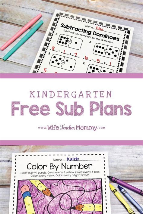 Free Kindergarten Sub Plans - Wife Teacher Mommy | Kindergarten lesson plans, How to plan ...