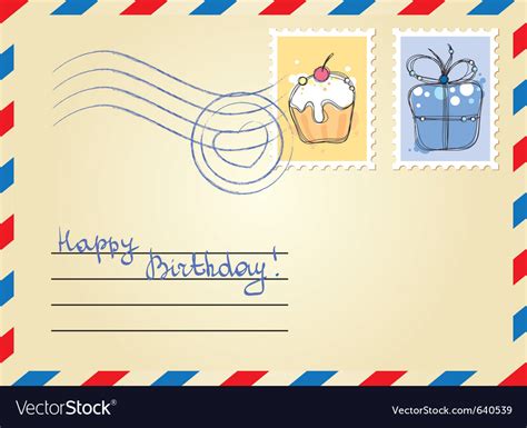 Envelope with stamps Royalty Free Vector Image