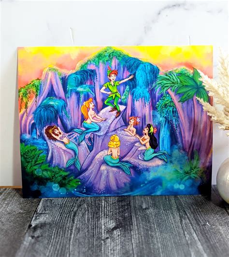 Mermaid Lagoon Peter Pan and Neverland Mermaids Disney Inspired Fan Art Print - Etsy