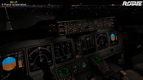 » Night views of the Rotate MD-11 cockpit