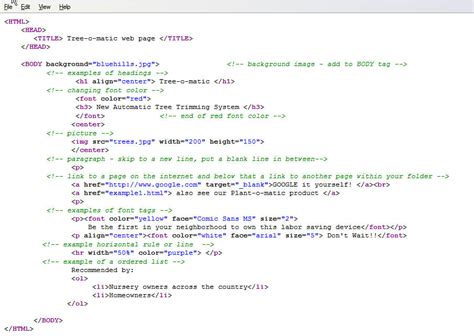 HTML Sample Code