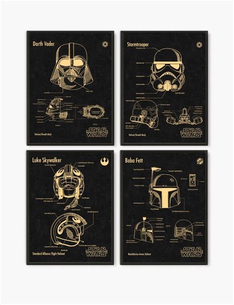 Star Wars Art Print Set Star Wars Art Star Wars Printstar - Etsy