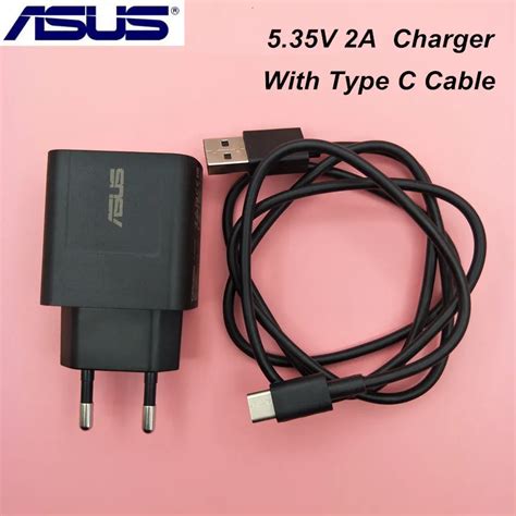 Original ASUS 5.35V 2A EU Charger adapter and 2A USB Type C fast data ...