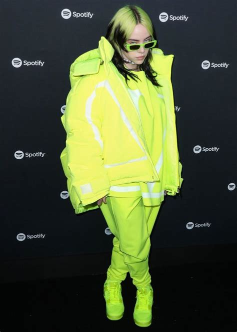 Billie Eilish In Neon Outfit @ Spotify Best New Artist 2020 Party in LA ...