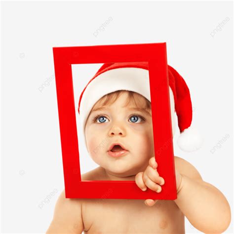 Cute Child With Red Christmas Frame Boy, Child, Boy, Merry PNG Transparent Image and Clipart for ...
