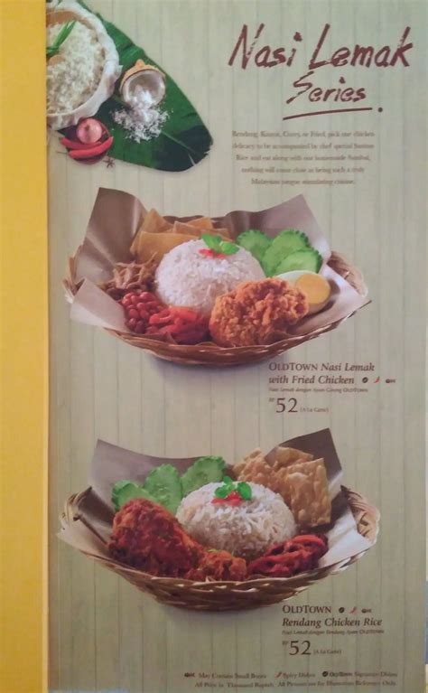 Old Town White Coffee Menu / Old Town White Coffee Menu Menu For Old Town White Coffee Changi ...