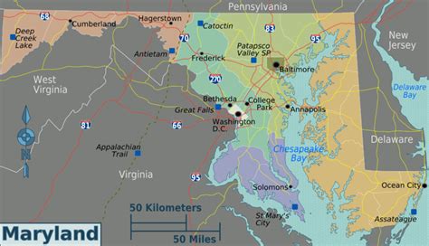 File:Maryland regions map.png - Wikitravel Shared