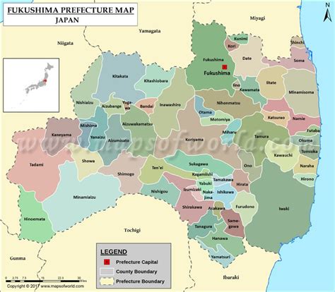 Fukushima Prefecture Map | Map of Fukushima Prefecture, Japan