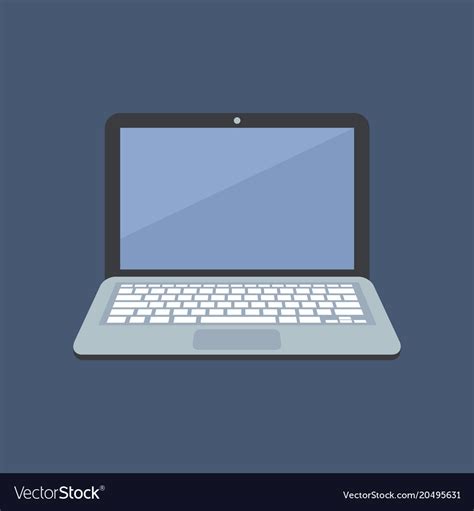 Laptop flat design style icon Royalty Free Vector Image