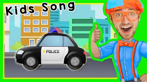 Police Cars for Children with Blippi | Songs for Kids - YouTube