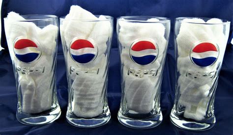 Set of 4 Pepsi Raised Logo Rastal Glasses | #1994898031