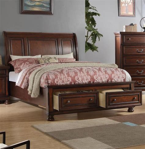 Splendid Wooden Queen Bed, Antique Cherry Finish | Bed, King bed frame, California king size bed