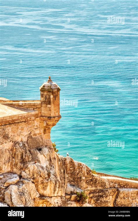 Santa Barbara Castle Aerial View, Alicante, Spain Stock Photo - Alamy