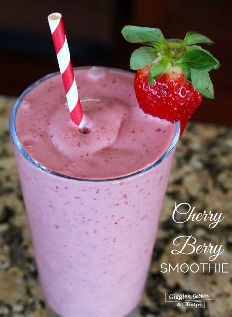 Cherry Berry Smoothie - Giggles, Gobbles and Gulps