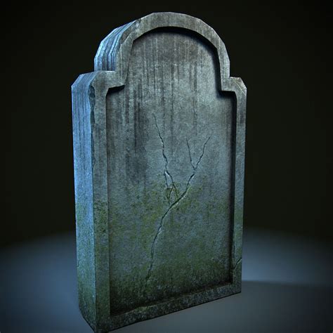 Old Cracked Grave Tombstone low high poly 3D Model Game ready .obj - CGTrader.com