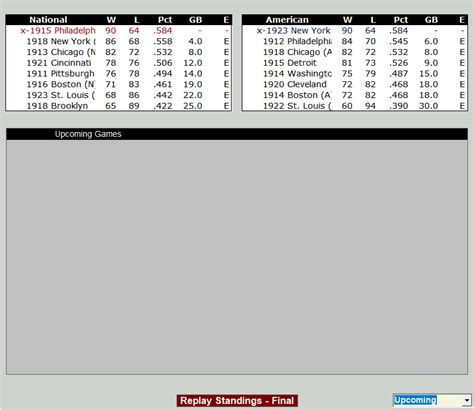 2024 version standings display - Action! PC Sports Games