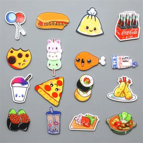 1 pcs Cute Cartoon food acrylic material fridge magnets whiteboard ...