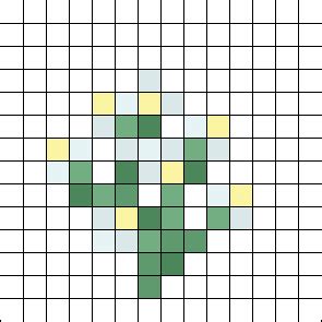 Minecraft Azure Bluet Perler Bead Pattern | Bead Sprites | Misc Fuse Bead Patterns