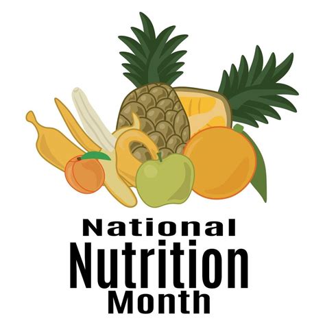 National Nutrition Month, Set of fruits as an idea for a poster, banner ...