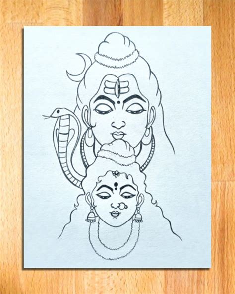 How to draw Lord Shiva and Parvati Mata | Easy Shiv Parvati Drawing for ...