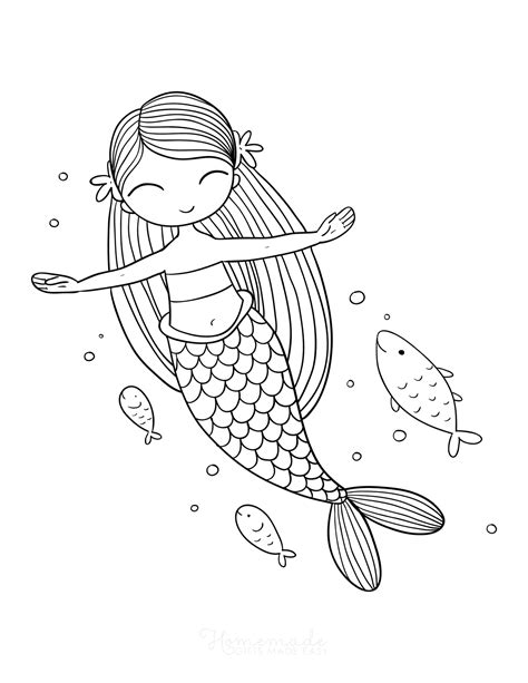 Free Mermaid Printable Coloring Pages