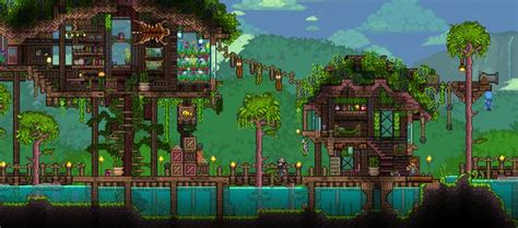 I added a second house to my new jungle village | Terraria house ideas ...