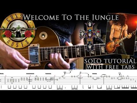 Guns N' Roses - Welcome To The Jungle 1st guitar solo lesson (with tabs ...