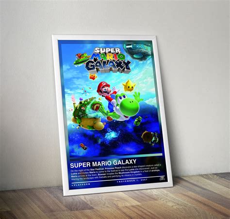 Super Mario Galaxy Poster Super Mario Print Gaming Poster - Etsy