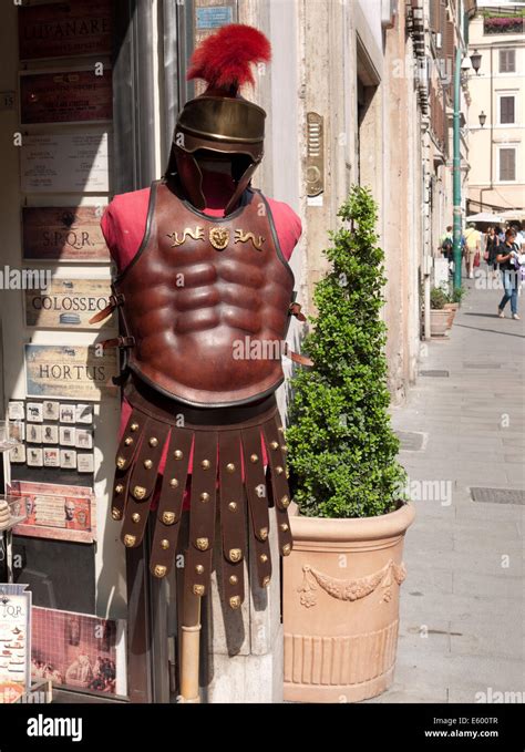 Roman gladiator armor and other souvenirs, Rome, Italy Stock Photo - Alamy