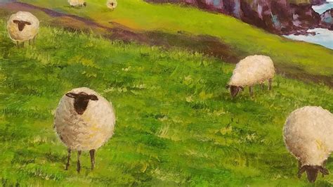 Easy Sheep Acrylic Painting Emerald Isles Series Tutorial LIVE Step by ...