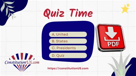 Constitution Quiz: United States Presidents Quiz PDF