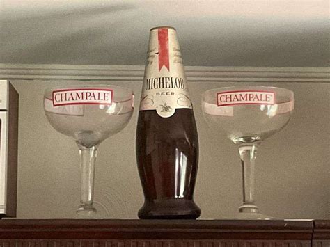 Champale Glasses and Plastic Michelob Display Bottle - Taylor Auction ...