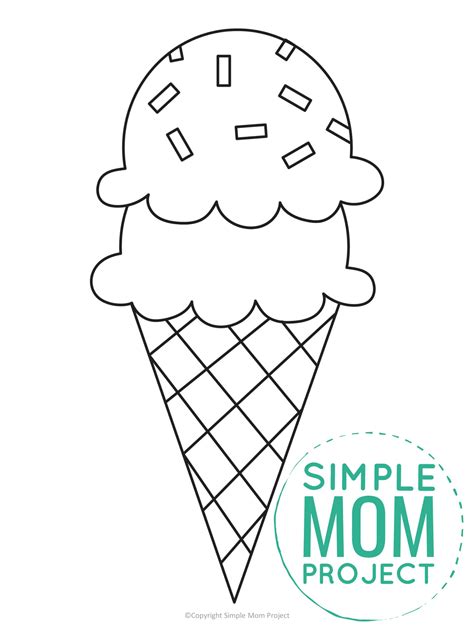 Are you looking for an easy, printable cut out outline of an ice cream template for your ...