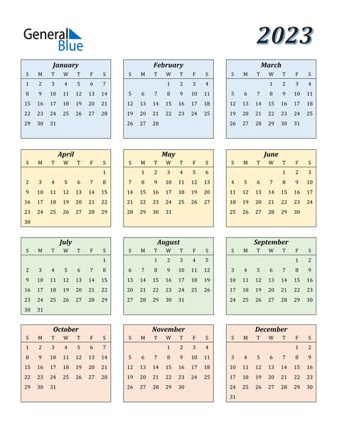 2023 Calendar (PDF, Word, Excel)