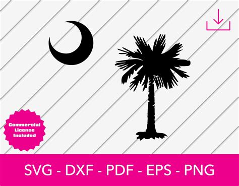 South Carolina SVG, Palmetto Tree, SC Flag, Palm Tree, Palmetto Moon, SC State, Digital Download ...