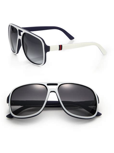 Gucci 1115/s 59mm Mirror Aviator Sunglasses in Black for Men | Lyst