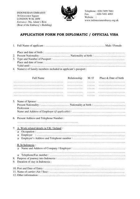 Indonesia Visa Application Form Online Fill Online,, 50% OFF