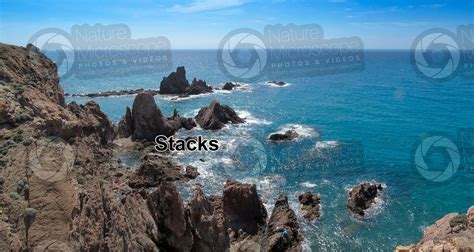 Stack. Cabo de Gata. Nijar. Andalusia. Spain - Stack - Erosion phenomena - Rocks and Petrology ...