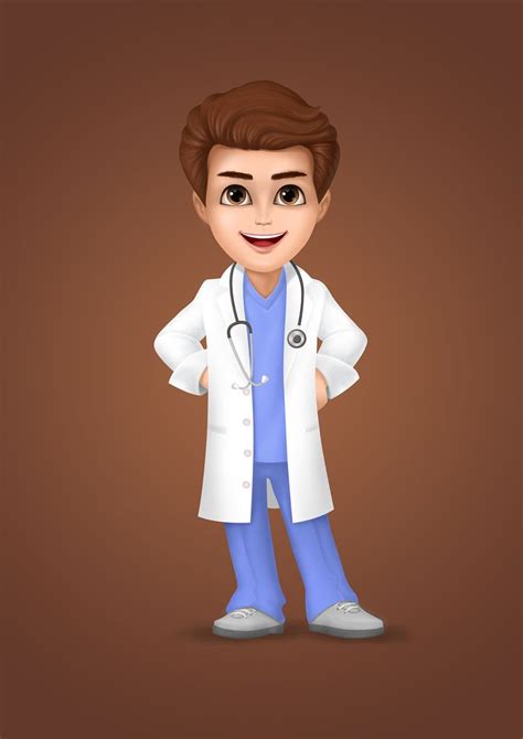 a cartoon doctor is standing with his hands on his hips
