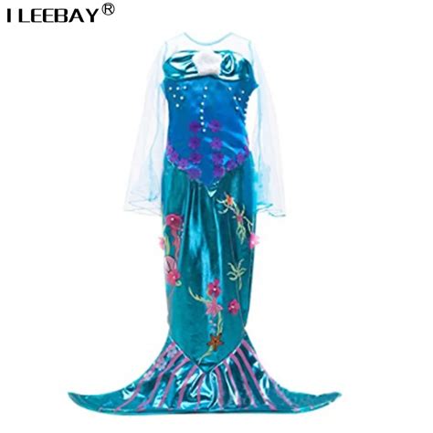 Kids Girls Show Dresses Children Baby Little Mermaid Fancy Clothes Princess Ariel Cosplay ...