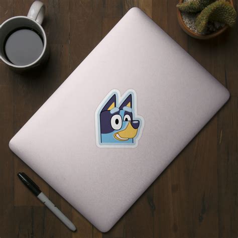 bluey face - Bluey - Sticker | TeePublic