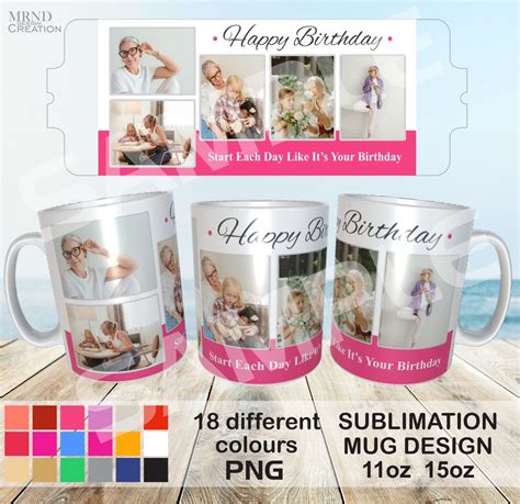 Birthday Mug PNG Birthday Sublimation Mug PNG Birthday Mug Collage ...